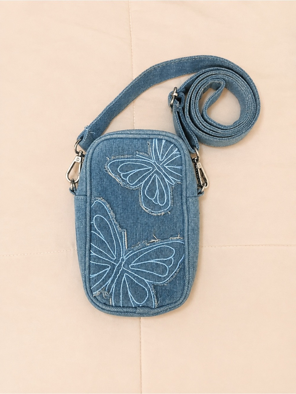 Target Denim Butterfly Crossbody Bag - Blue